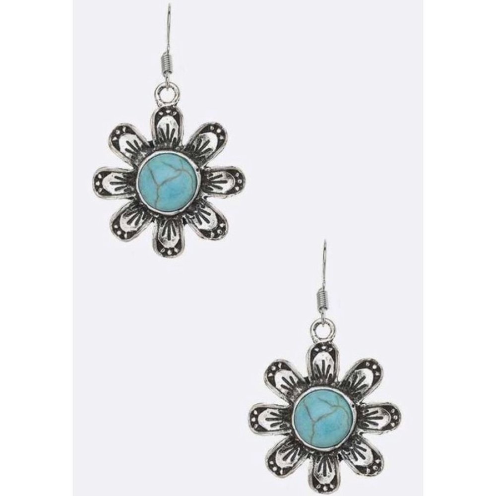 Flower Turquoise Earrings